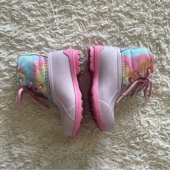 Sperry Toddler Girls Rainbow Tie Dye Saltwater Duck Boots Size 8 - Picture 7 of 11
